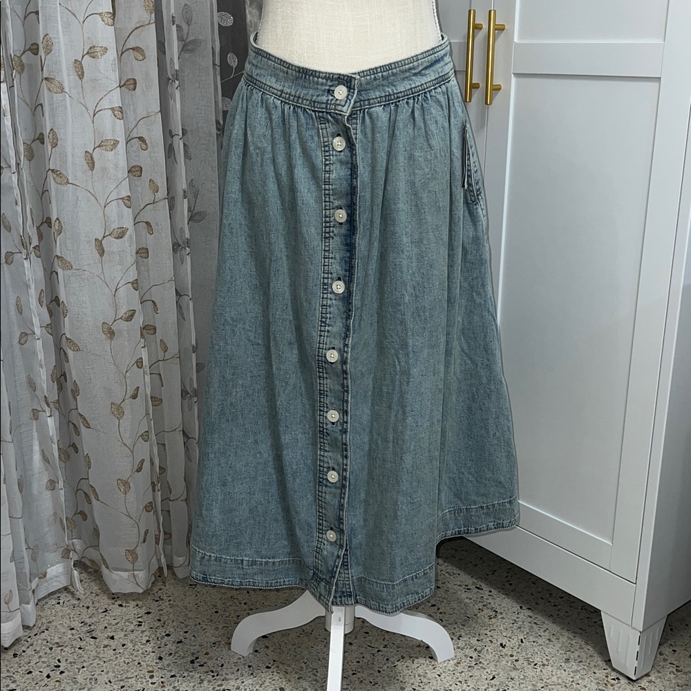 Lauren Ralph Lauren Button-Front Denim Skirt